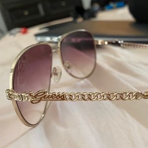 Women's Guess Gold Aviator Sunglasses